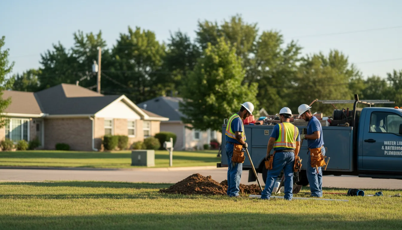 Residential water line and bathroom plumbing service in Morris, GA